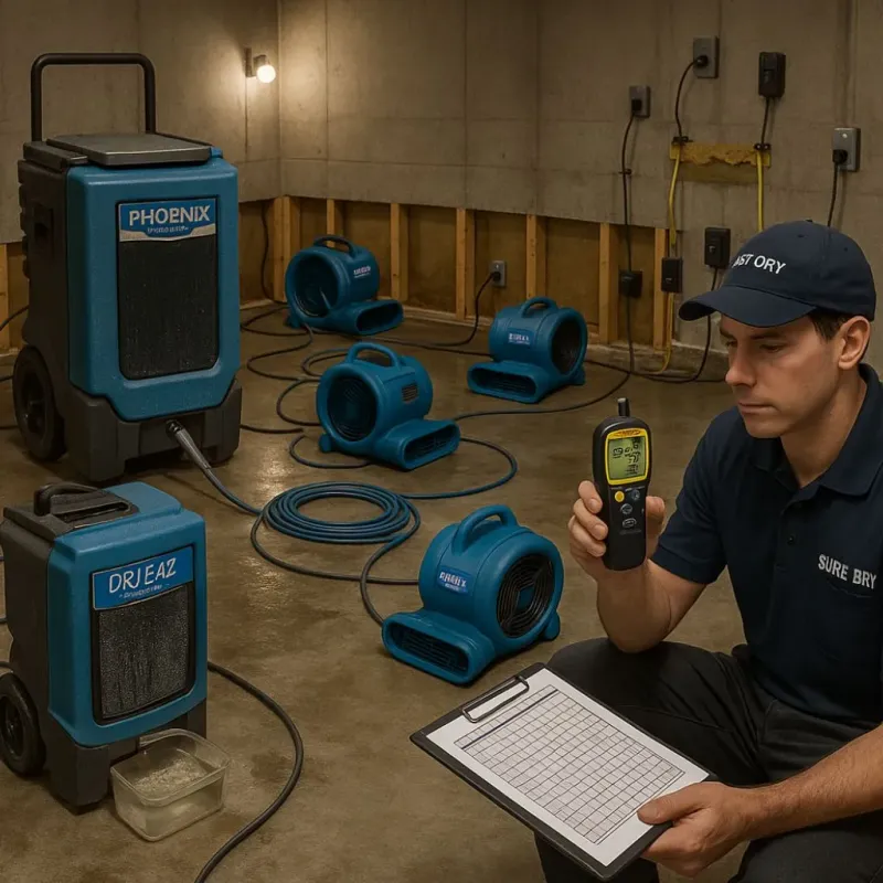Structural Drying and Dehumidification process in Lake City, GA